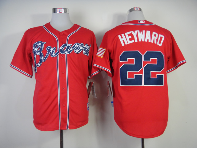 Men Atlanta Braves 22 Heyward Red MLB Jerseys